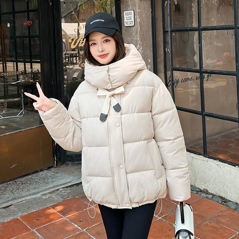 2025 new women's short loose bread clothes cotton clothes winter fashion hooded thickened cotton clothes warm jacket