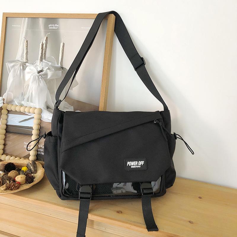 Japanese Two-dimensional Girl Millet Pain Bag Student Large-capacity Transparent Messenger Bag Simple Solid Color Shoulder Messenger Bag