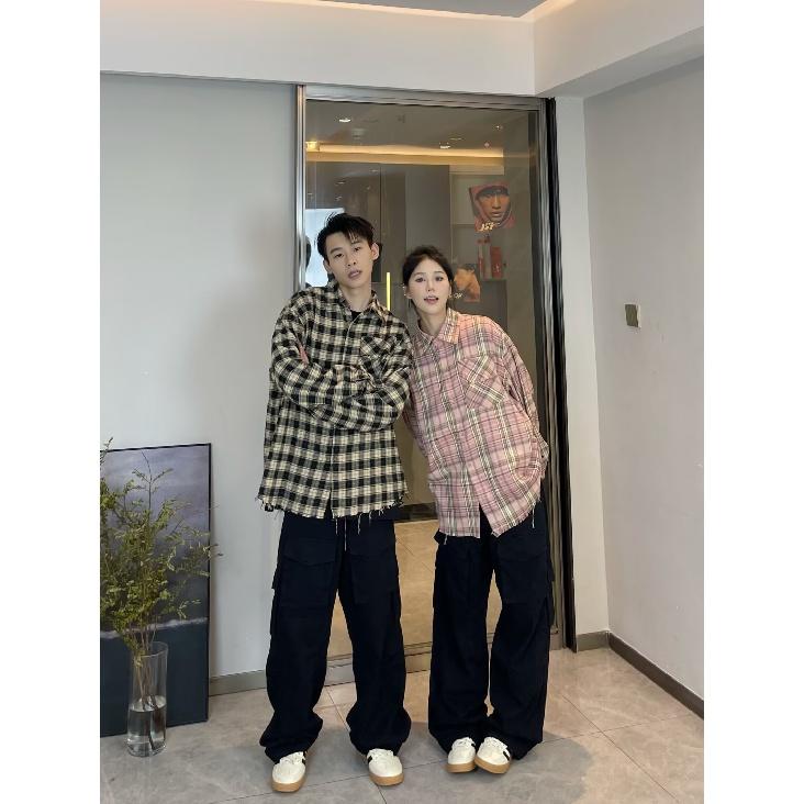 2024 Brief Langarmhemd Japanischer Hong Kong Stil Ins Loses Hemd Jungen Sommer Trendy Vielseitig Casual Mantel