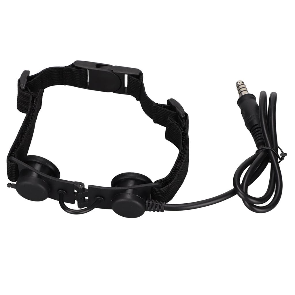 Throat Microphone Adjustable Noise Reduction Detachable 7.1mm Military Mic Earpiece Black