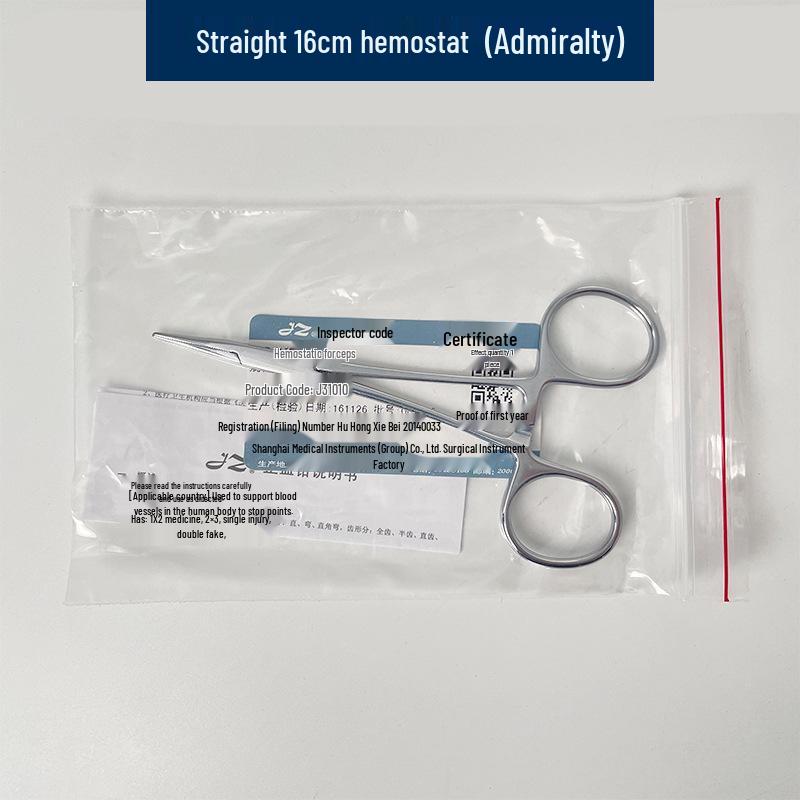 Stainless Steel Hemostatic Forceps Tweezers with Straight/Curved Tips & Needle Holder for Pet and Fishing Hook Removal