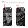 Schwarze strukturierte Muster-Hartglas-Handyhülle geeignet für iPhone 17 16 15 14 13 12 11 Pro/Max/Plus Sturzsichere Rückabdeckung