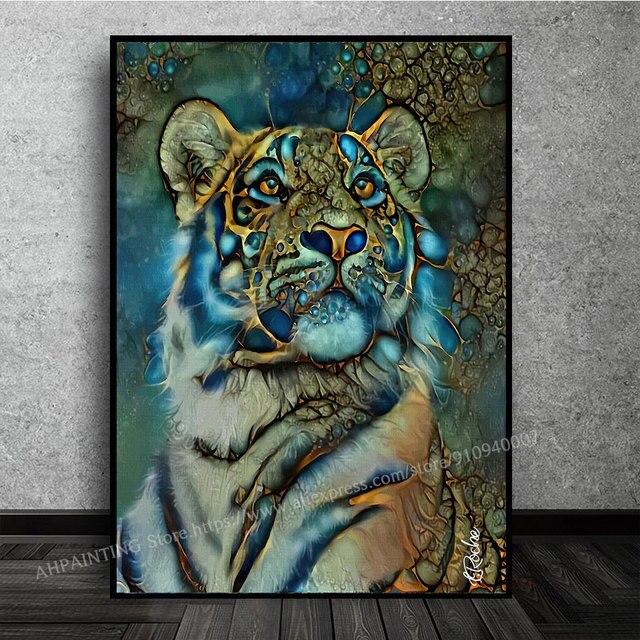 Купить Лев Тигр Обезьяна Живопись Холст Печать Рисунок Абстрактное ...