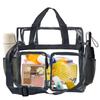 Clear Vinyl Transparent PVC Large Transparent Pool Beach [Enkrio] Bag, Bag, Material, Capacity, Waterproof, Bag, Bag, Bag, Women's (Black)