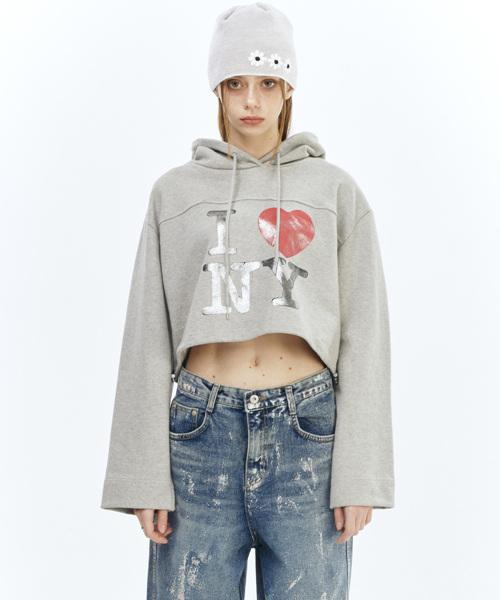 Greatest Crop Hoody Grey Free