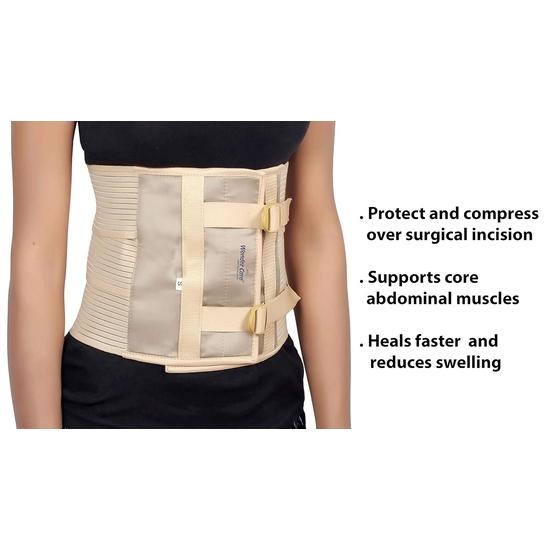 Wonder Care Abdominal Belt After C Section Delivery for Waist Line Adjustable Tummy Trimmer Brace for Men & Women Belly Slimming Wrap (S)