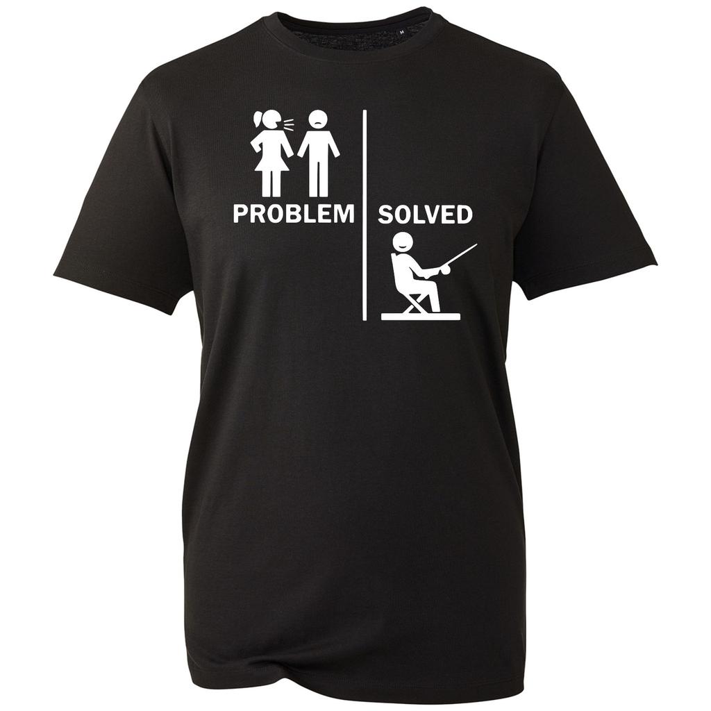 Problem Solved T-shirt Funny Fishing Lovers Sarcastic Top Men's Unisex Gift Tee