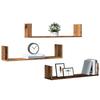 VidaXL Wall Shelves 3 Pcs Old Wood 80x18x18 Cm Engineered Wood 853297