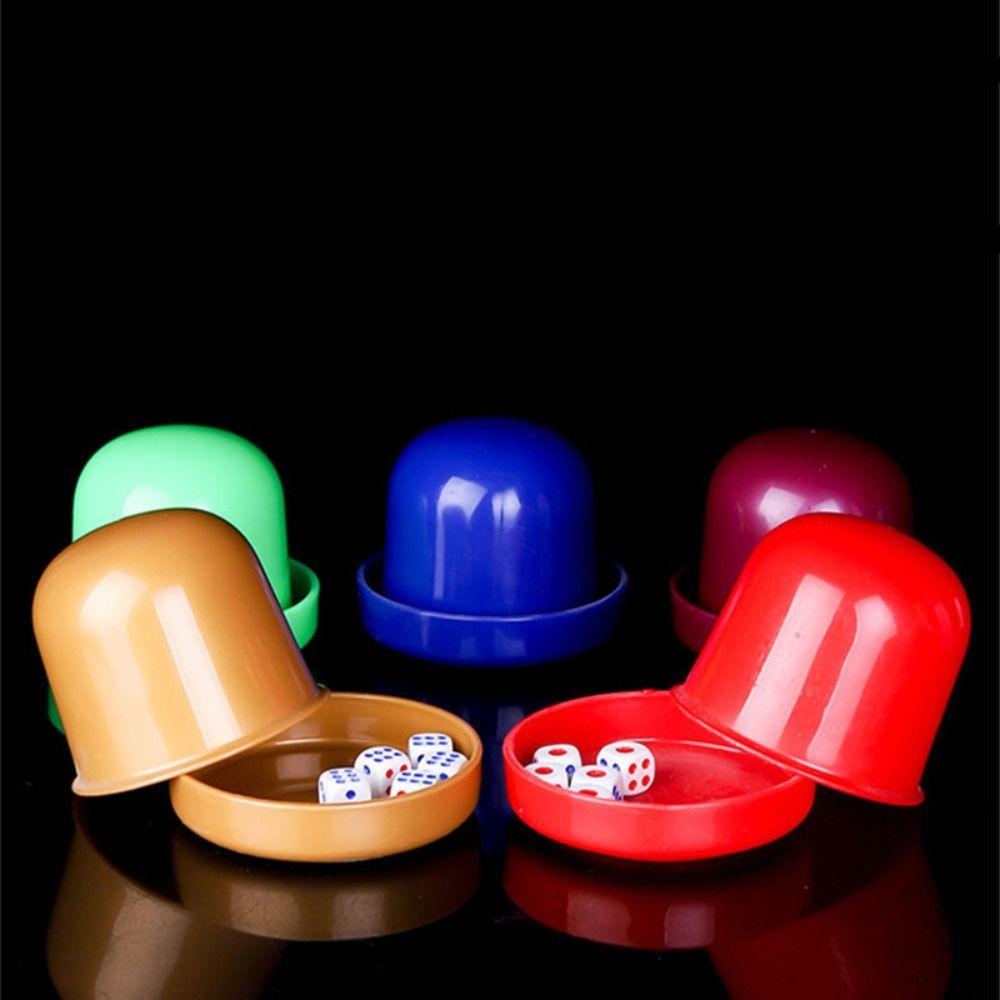 Board Guessing Game Dice Cup Shaker with 5pcs Six Side Dices Bar Nightclub Dice Cup with Base Set Party Roleplay Fun Toy