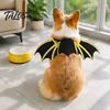 Weiche atmungsaktive Haustierkleidung Halloween Fledermausflügel, Süßes Katzenkostüm, Skelettflügel verstellbar für Haustiere mit Glöckchen, Festliche Kleidung Katzen Hunde