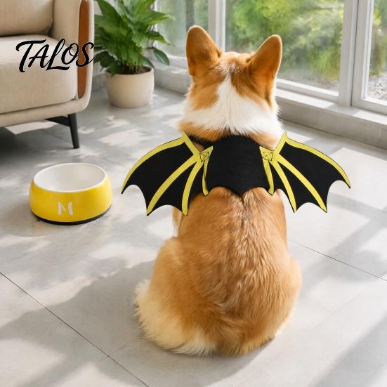 Weiche atmungsaktive Haustierkleidung Halloween Fledermausflügel, Süßes Katzenkostüm, Skelettflügel verstellbar für Haustiere mit Glöckchen, Festliche Kleidung Katzen Hunde