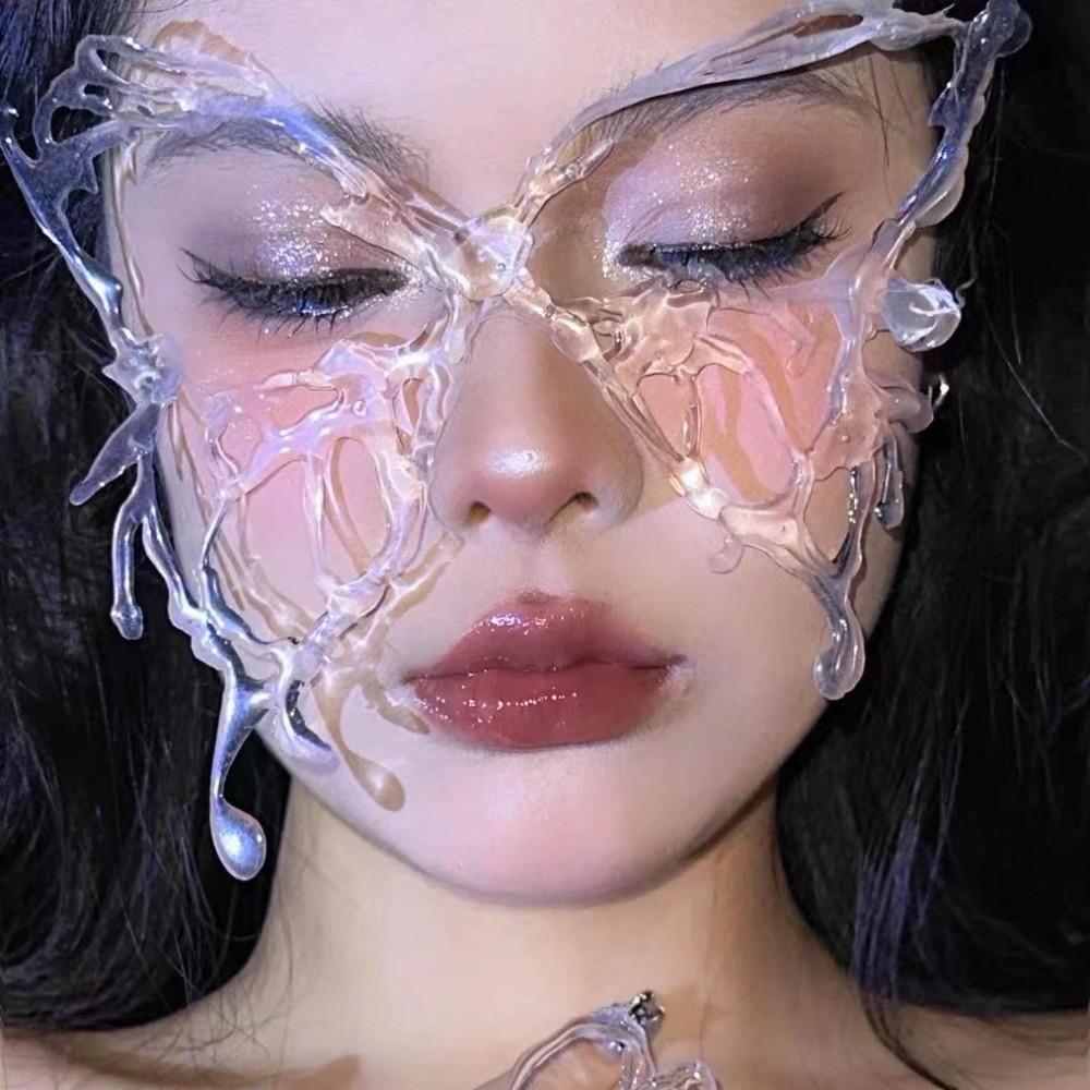 Resin Butterfly Mask Transparent Masquerade Props Retro Halloween Masks  Game Party