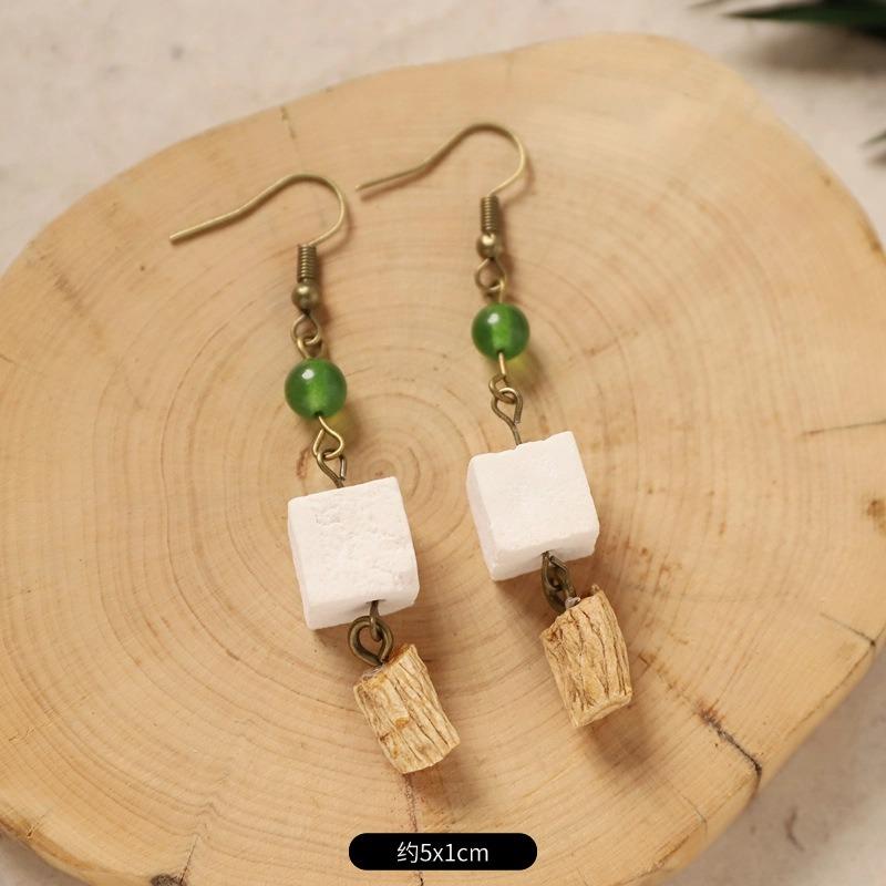 Original Design Traditional Chinese Medicine Plant Earrings Retro Literature Natural Fruit Handmade Long Earrings Women