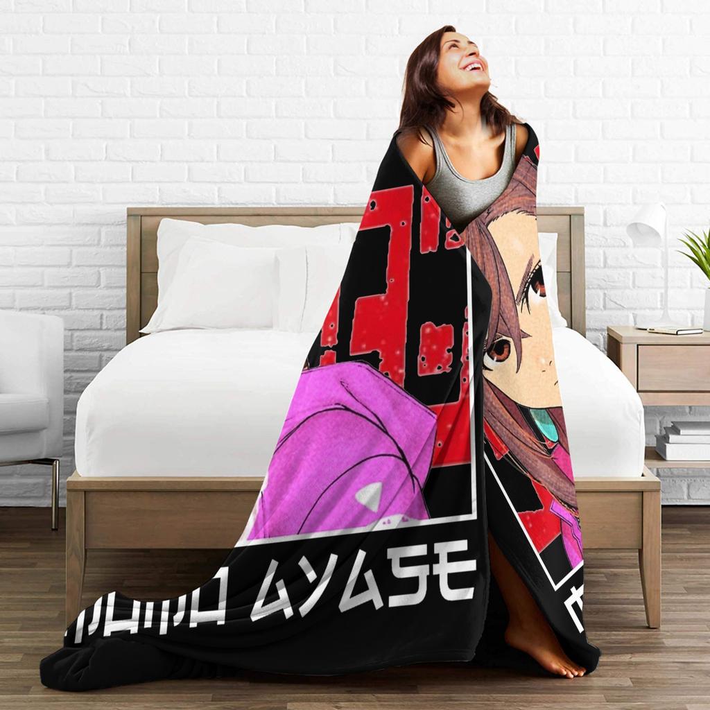 Dandadan Momo Ayase Blankets Flannel Summer Air Conditioning Multifunction Soft Throw Blanket for Sofa Car Rug Piece