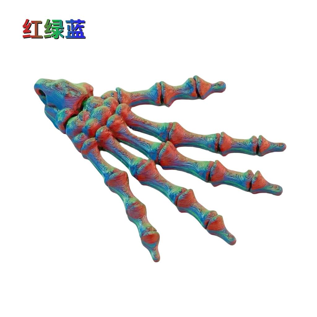 Xiaoke tide play 3D printing skeleton hand pendant Halloween series creative figure model Internet celebrity gift realistic