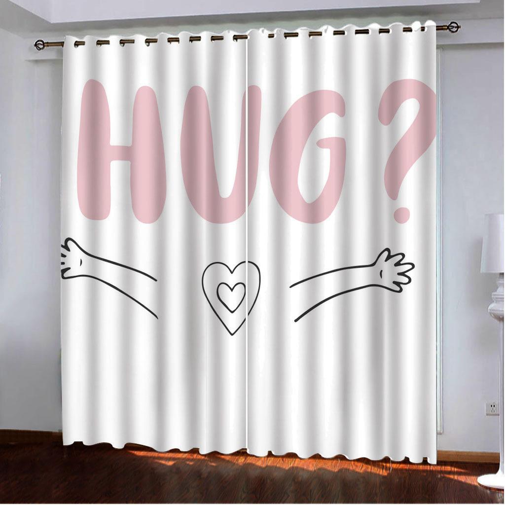 High Density Blackout Curtains Alphabet Series Digital Printing Curtains