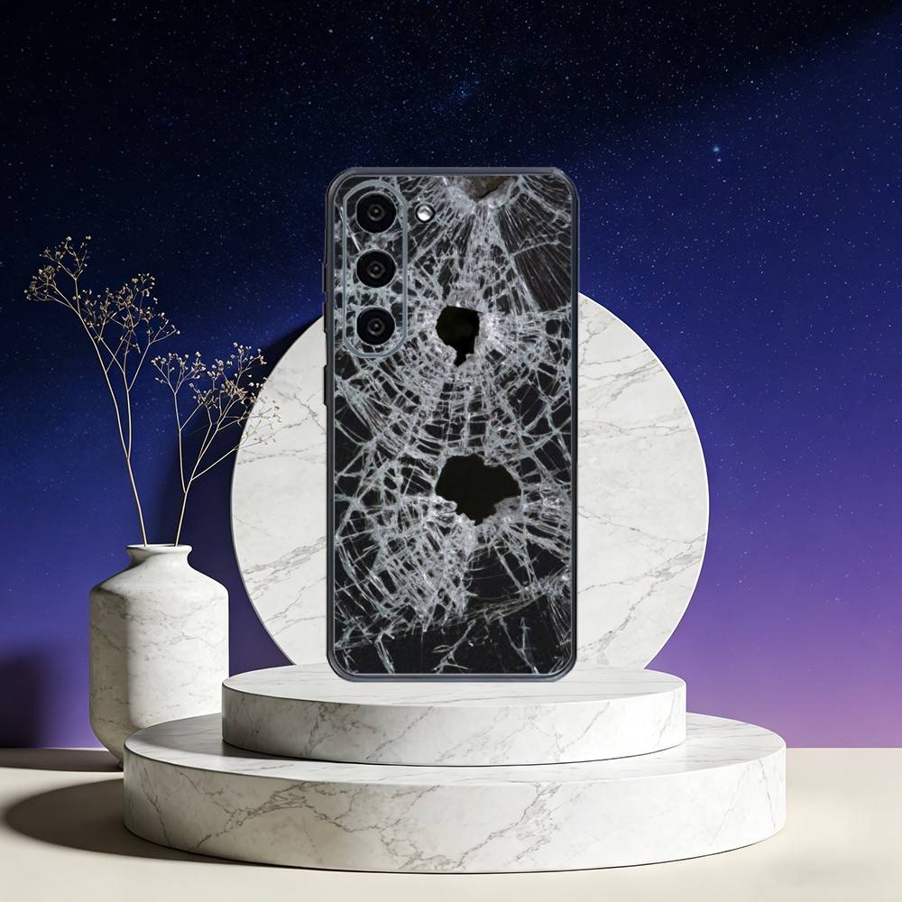 3D Vision Glass Shards Phone Case For Samsung Galaxy A73,A72,A71,A70,A53,A52,A51,Others Soft Black Cover