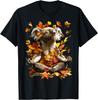 Meditierender Koala Herbstlaub Grafik T-Shirt Herren Damen Lässig Weiches Baumwoll-T-Shirt