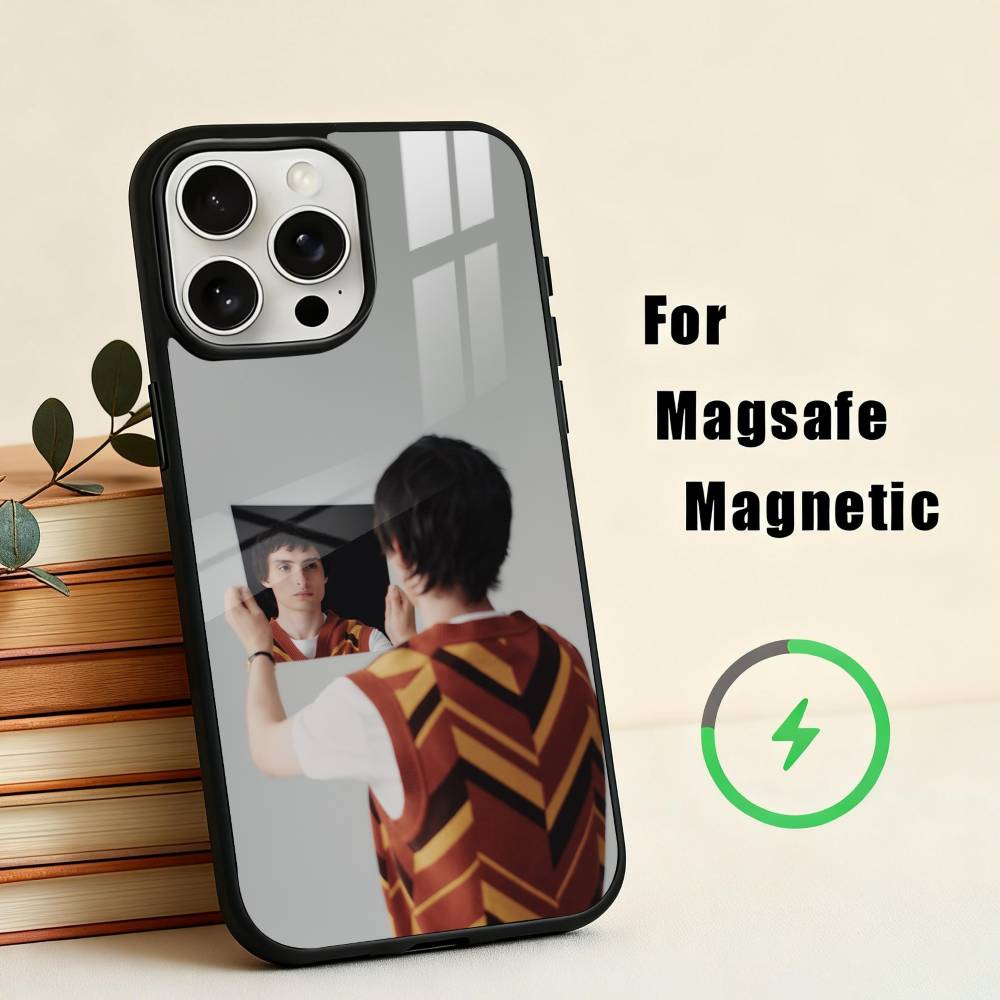 F-Finn W-Wolfhard Actor Funda para Teléfono Para iPhone17,16,15,14,13,12,11 Plus,Pro Max Magnética Para Magsafe Carga Inalámbrica