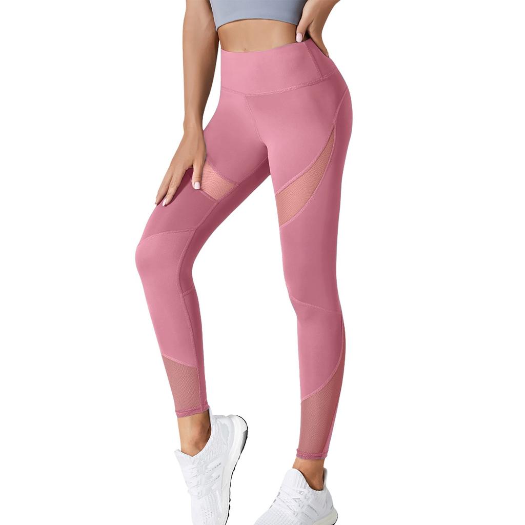 Damskie spodnie do jogi Peach Hip Pants z wysokim stanem, siateczkowe, elastyczne, obcisłe spodnie sportowe, spodnie fitnessowe z podnoszeniem bioder