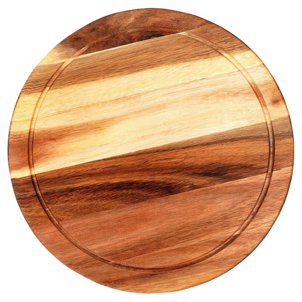 Deska Kuchenna Do Krojenia Serwowania Drewniana Okrągła Akacja 30 Cm