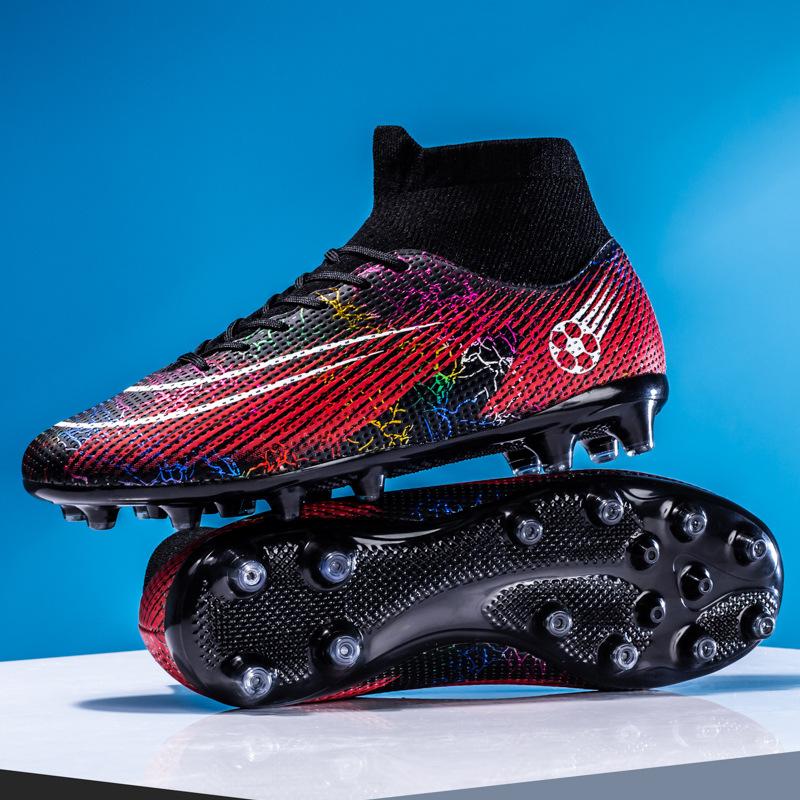 Football shoes, men's high-top AG long nails TF broken nails, sports competition training shoes, artificial grass, football shoes, men's socks