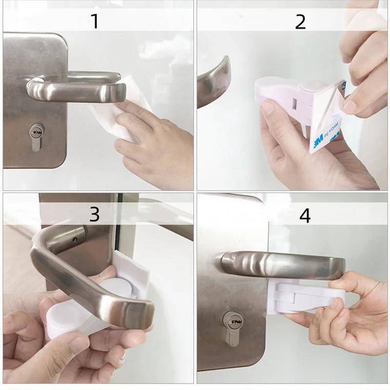 Home Universal ABS Schutzvorrichtung für Kinder Sicherheit ABS Anti-Öffnungs-Griffschlösser Türhebelschloss Baby Kinder Sicherheitstürenschloss