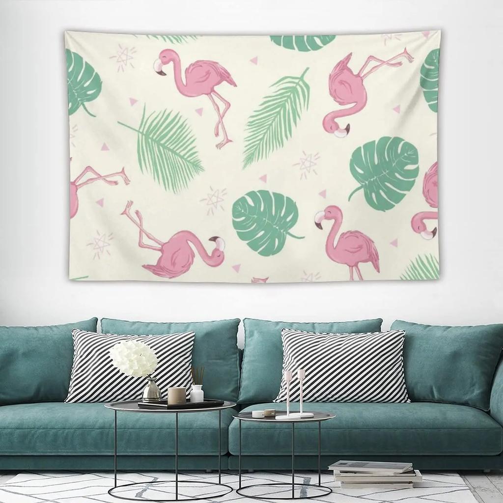 Flamingo Tropical Beach Tapestry Hippie Flamingo In Beach Seaside Tapestries Wall Hanging Art for Bedroom Living Room Dorm Home