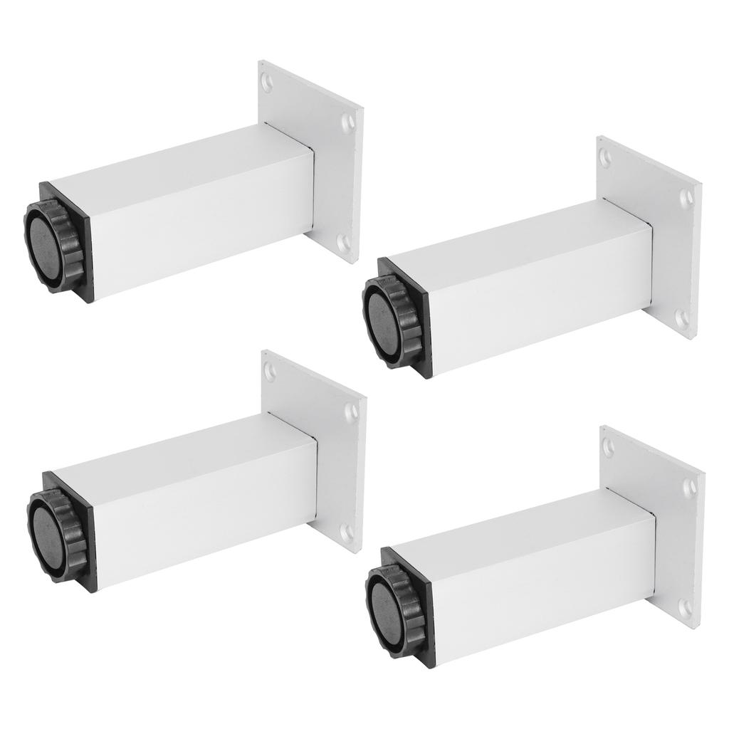 4Pcs Sofa Leg Aluminium Alloy Square Adjustable Cabinet Foot Furniture Hardware Fittings120mm