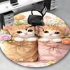 1pc Cute Cat Round Carpet - Floral Design Office Chair Mat, Non-Slip Rug for Home Decor, Suitable for All Seasons and Occasions.H003