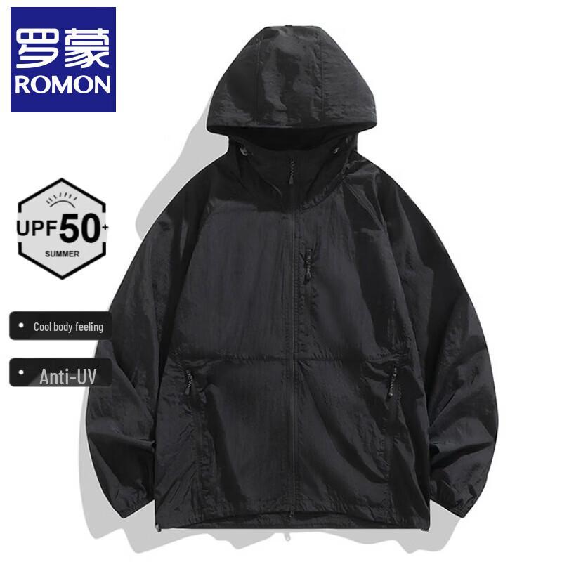 Luo Meng Unisex Ice Silk Sun Protection Hooded Jacket L чёрный