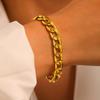 Stainless Steel Metal Cuban Chain Bracelets For Men Women Punk Hip Hop Gold Color Thick Link Chain Bracelet Jewelry Gift