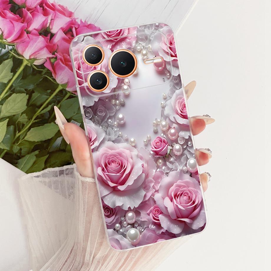 Flower Cartoon Fashion Design Phone Case For Honor Power Power2 Funda Soft Liquid Silicone Shockproof Back Cover Power 2 Bumper