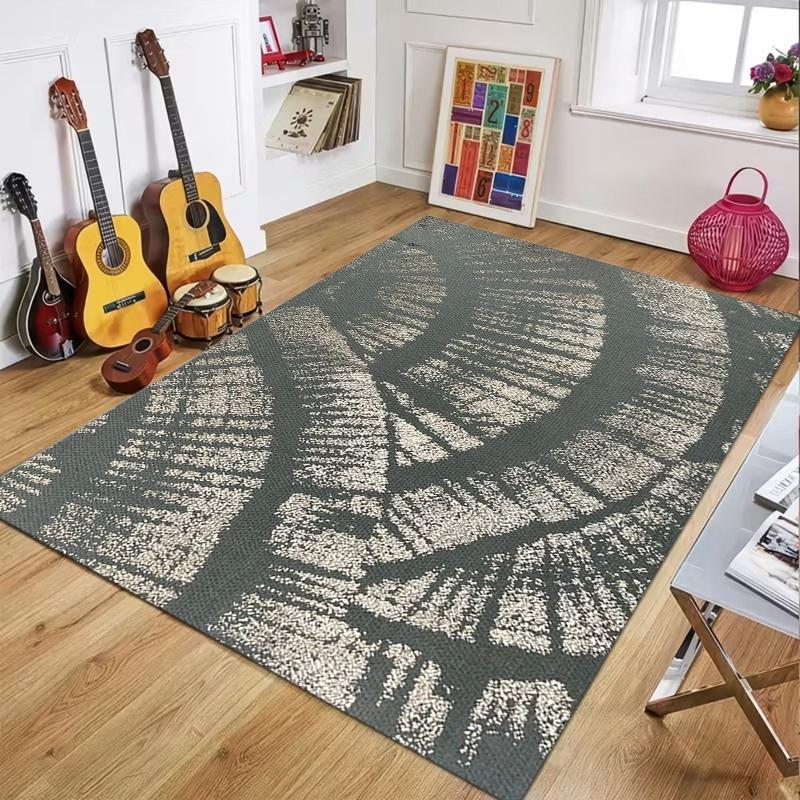 Bohemian Brushstroke Gradient Rug, Contemporary Textured Floor Carpet for Living Room Bedroom, Durable Non-Slip Washable Mat 40x60cm