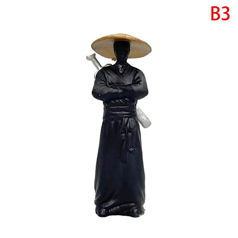 Cool Chinese Kung Fu Swordsman Figure Sand Table Layout Mini Landscape Supplies Desk Decoration Fairy Garden Miniatures