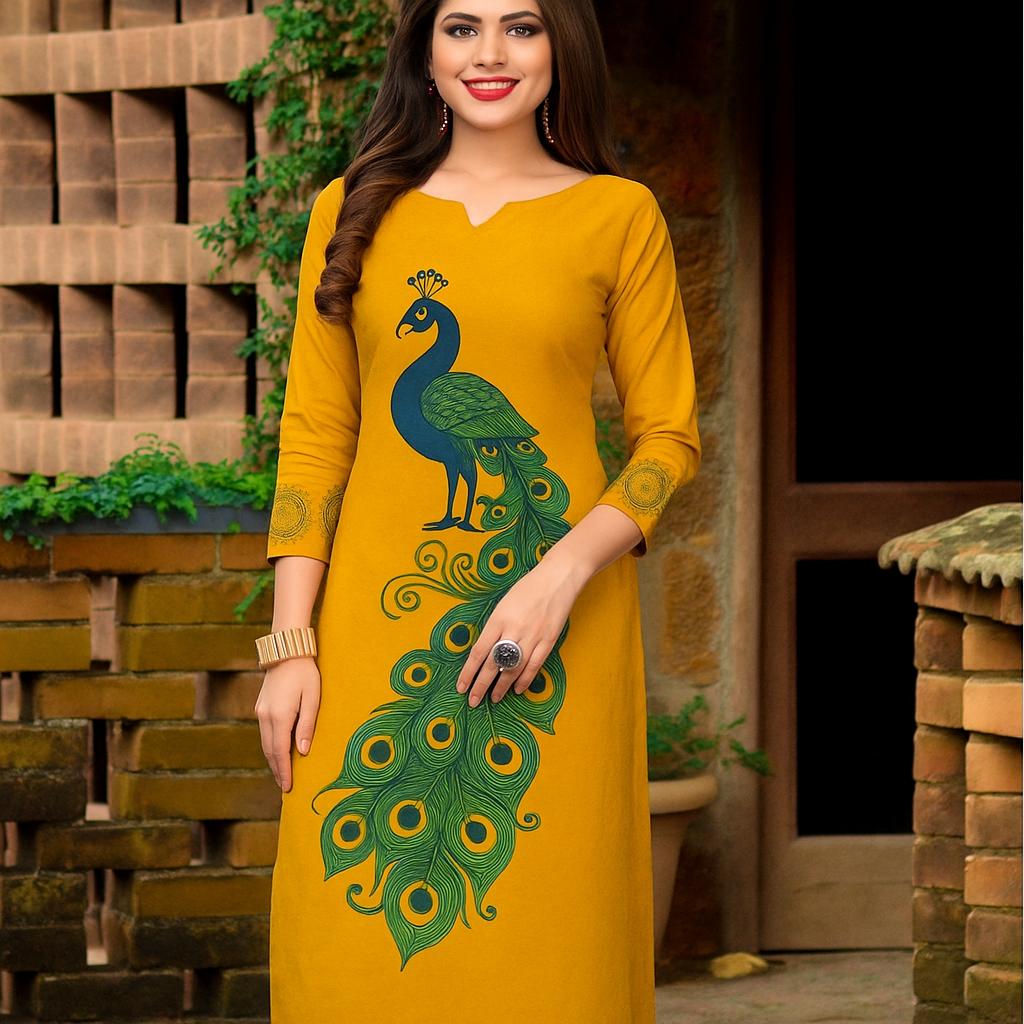 

Muslim skirt, full print shallow V-neck, full print peacock, ethnic style, long fake skirt 5XL зелений