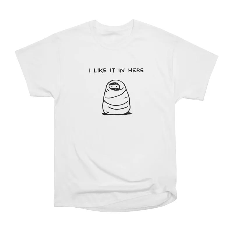 

Men Casual Shirts Short Sleeves I LIKE IT IN HERE Tees Oversized T-shirts S белый