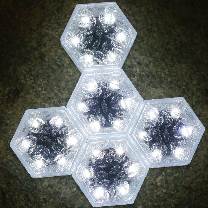 Solar Tile Lights, Outdoor Waterproof Garden Lights, Courtyard Step Atmosphere, Hexagonal Buried Lighting Fixtures