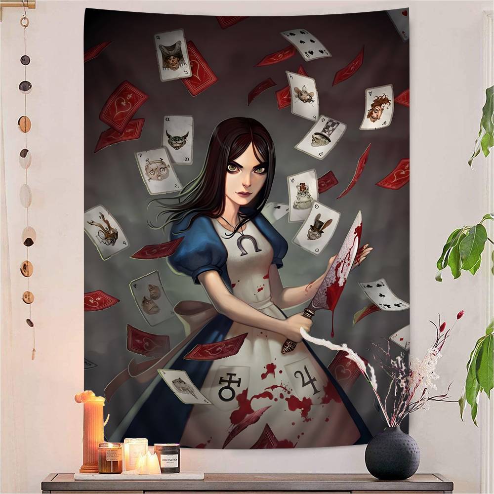 Game AAlice Madness Returns Tapestry Wall Hanging Cheap Hippie Wall Hanging Bohemian Wall Tapestries Mandala Wall Hanging