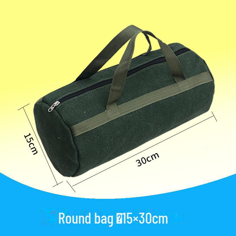 Large Capacity Wear-Resistant Canvas Tool Bag for Electricians and Woodworkers with Multi-Function Storage
