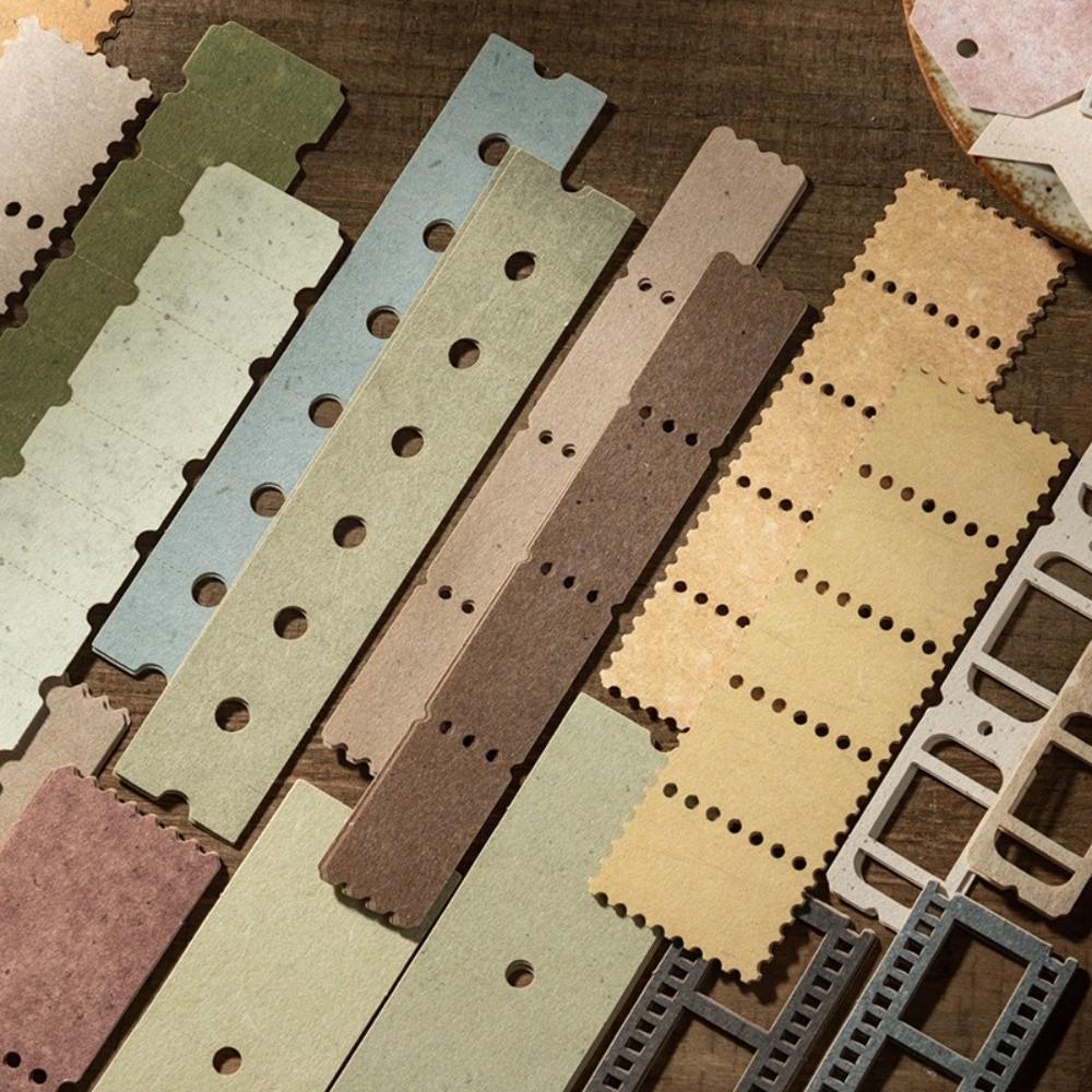 30Pcs Vintage Texture Vintage Label Scrapbook Material Hallowed Out Memo Pad DIY Scrapbooking