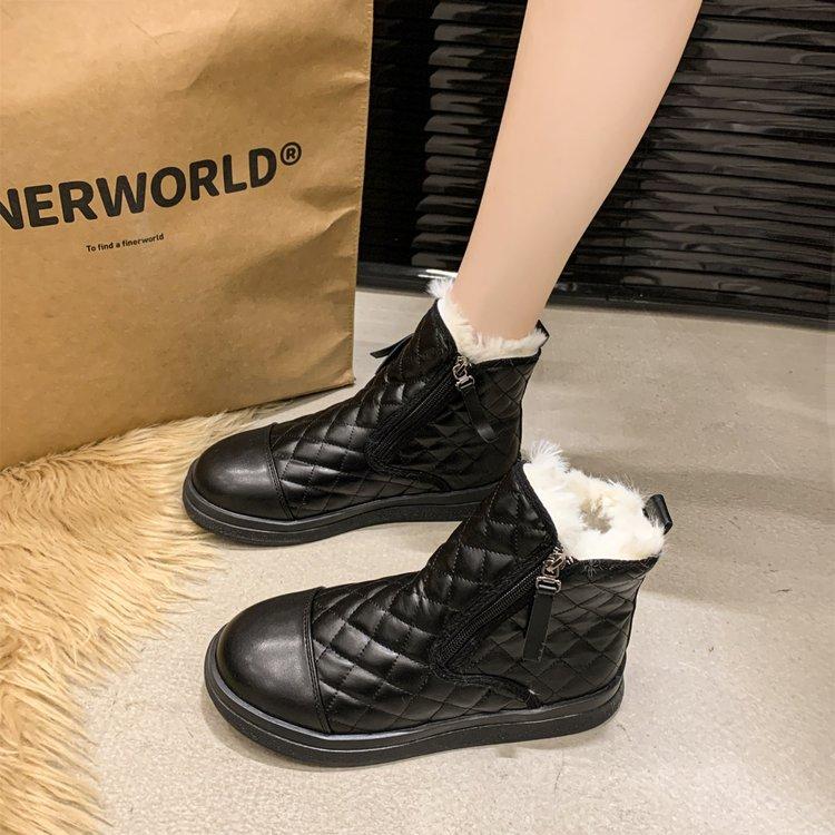 

Модные зимние ботинки женские зимние 2024 новые короткие ботинки большие хлопковые ботинки флисовые теплые утолщенные ботинки Martin женские 40