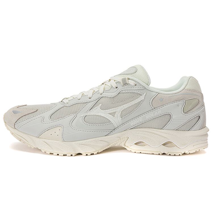 Mizuno Wave Solar Fabric Synthetic Leather Sports Round Toe Non-Slip Wear-Resistant Breathable Low-Top Casual Shoes Unisex Casual Shoes D1GH222303