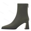 New High Heel Square Toe Women Ankle Boots Fashion Back Zipper Dancing Party Prom Shoes Street Style Ladies Short Botas De Mujer