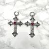Large Silver Tone Gothic Jewel Cross Earrings, Cross Earrings, Floral Cross, Gothic, Witchy, Vampire Jewellery, Large Cross