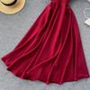 2024 Vintage-Inspired V-Neck Backless Solid Color Slimming Long Dress