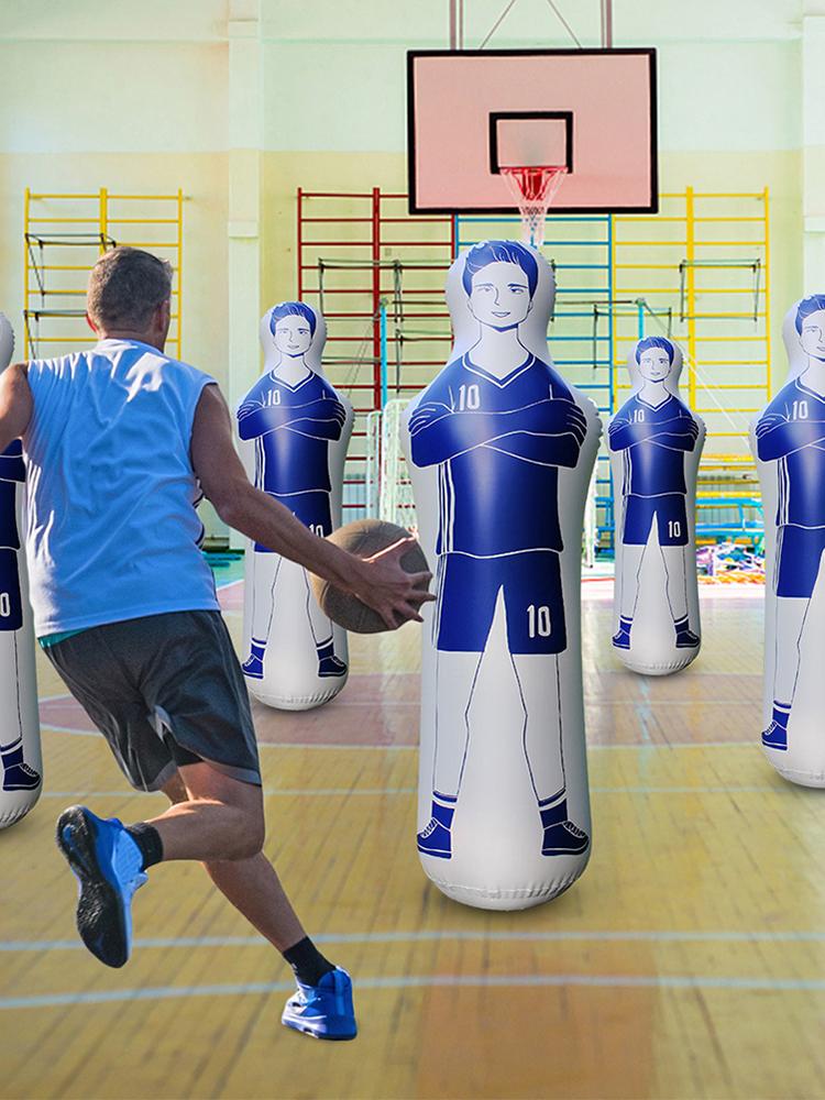 Inflatable Soccer Dummy Goalkeeper Inflatable Punching Bag Soccer Dummy Defender Training Mannequin for Home Exercise