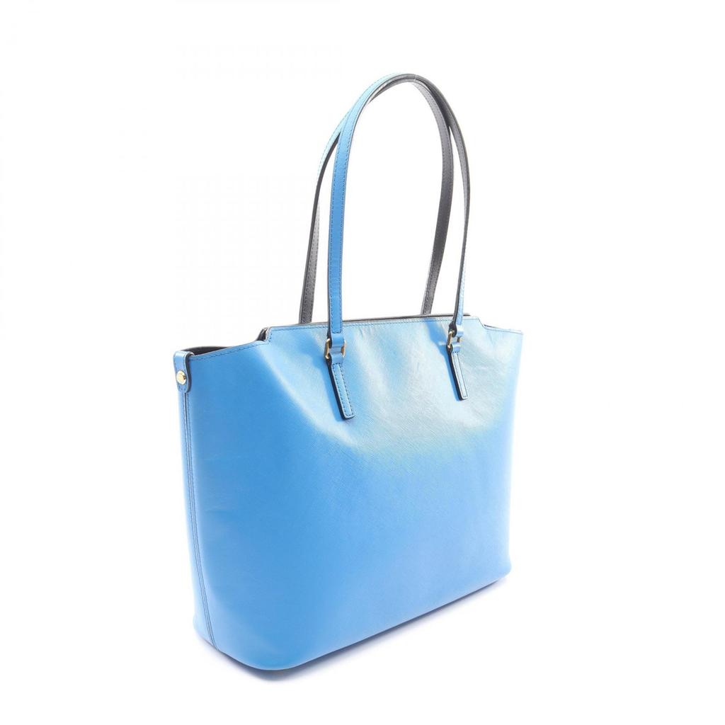 Used MCM Tote Bag leather Blue Used Women