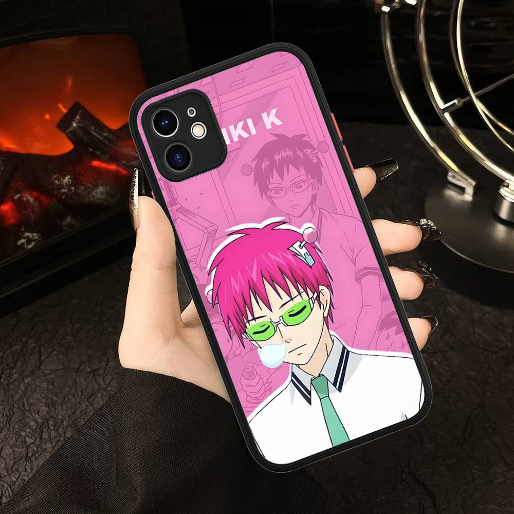 Cute Kitty Boy Saiki Kusuo Matte Protective Case For IPhone 16 15 14 13 12 11 Pro Max X XS MAX Protection Case