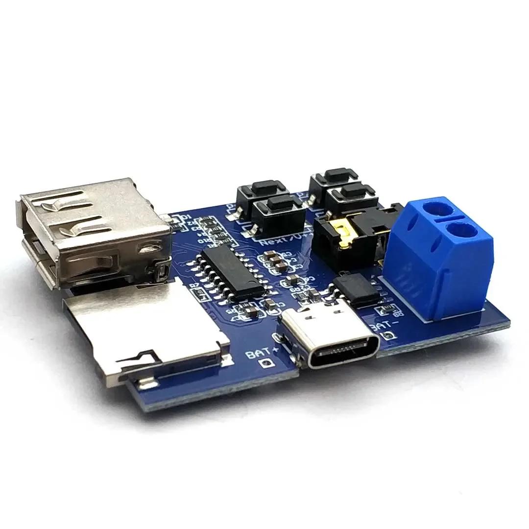 

Модуль декодера TF-карти U-диска MP3-формату, підсилювач, декодування, аудіоплеєр TypeC interface